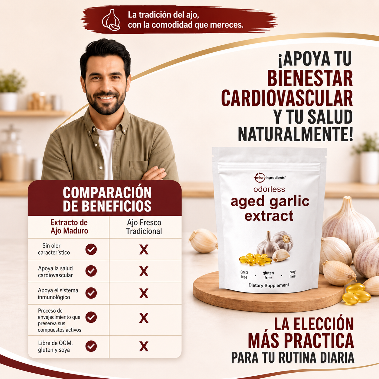 Extracto de Ajo Maduro – Bienestar cardiovascular y antioxidante en una cápsula
