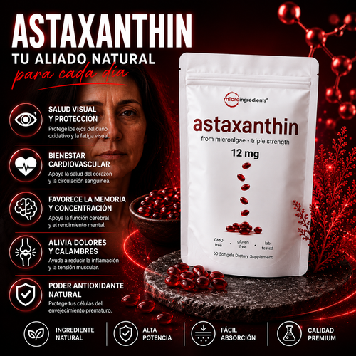 ASTAXANTINA: El antioxidante que te devuelve juventud y energía.