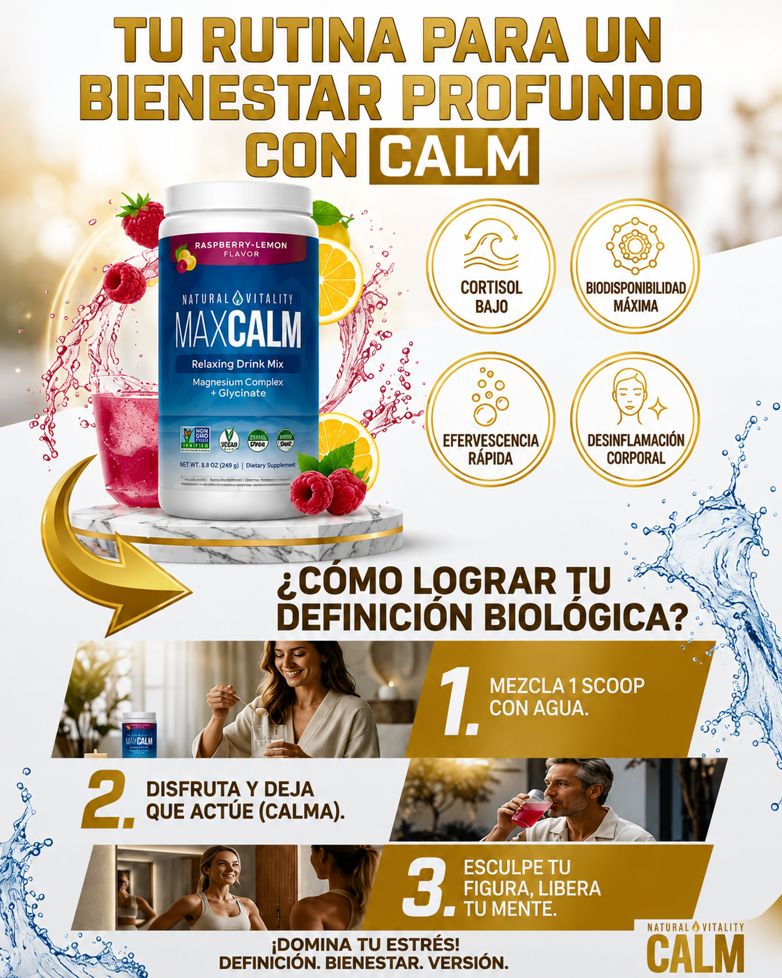 MAXCALM: Reduce estrés y tensión naturalmente