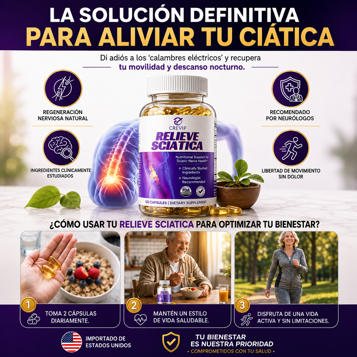 RELIEVE SCIATICA: Libérate del dolor ciático que no te deja vivir.
