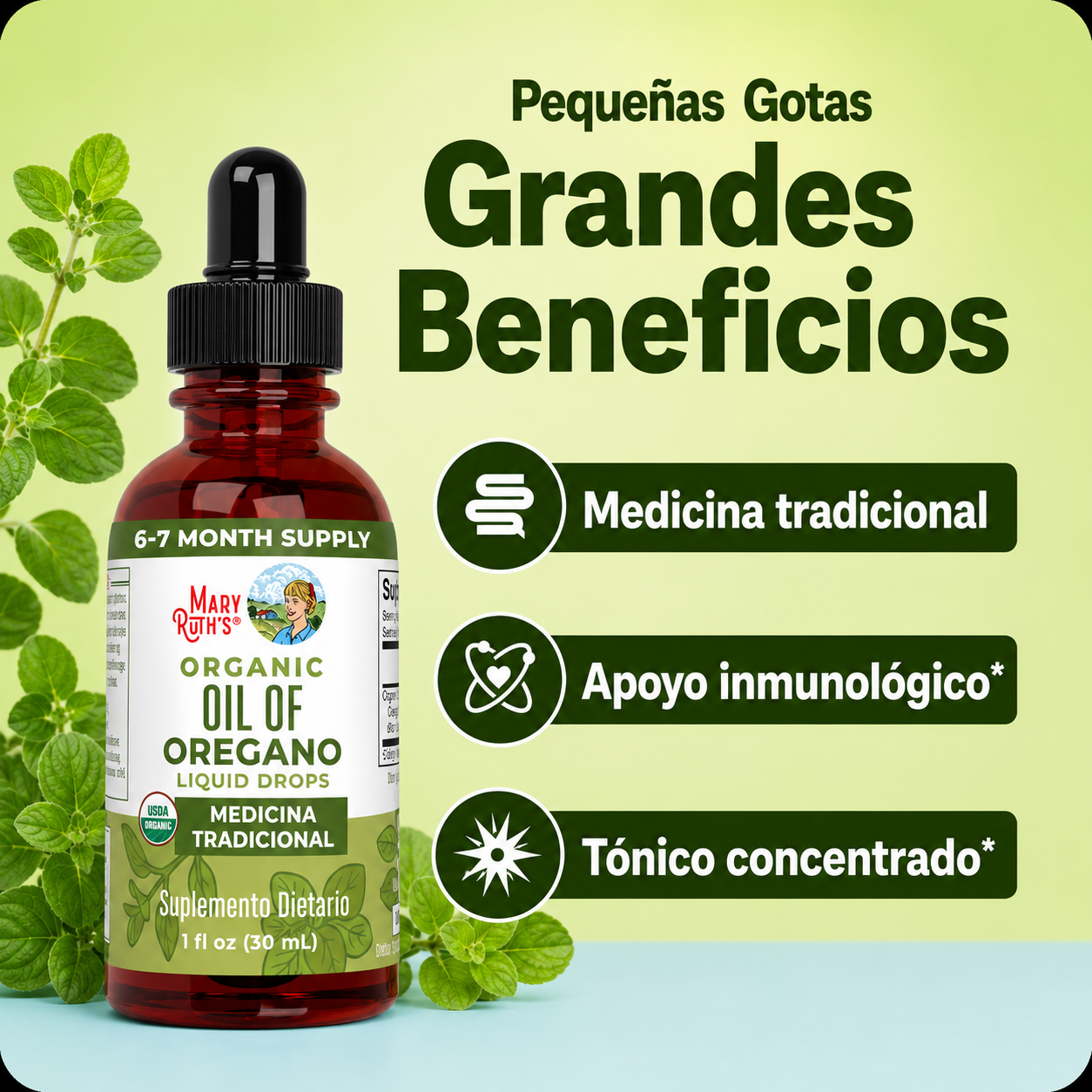 GOTAS DE ACEITE DE ORÉGANO ORGÁNICO
